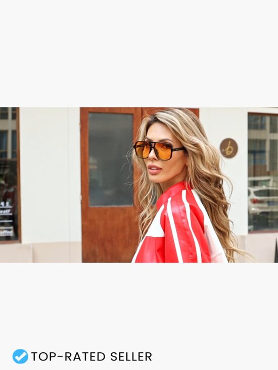 Oversized Aviator Sunglasses Retro 70s Square Frame Unisex UV400 Protection main image 7